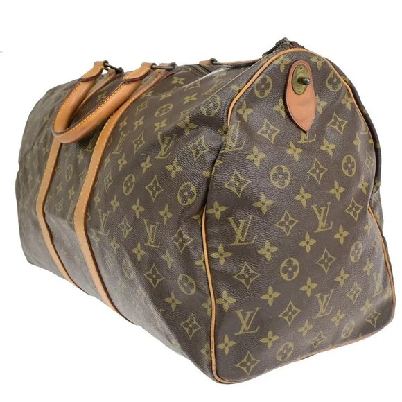 LOUIS VUITTON Keepall 50 Travel Hand Bag Monogram Leather Brown - Picture 3 of 16
